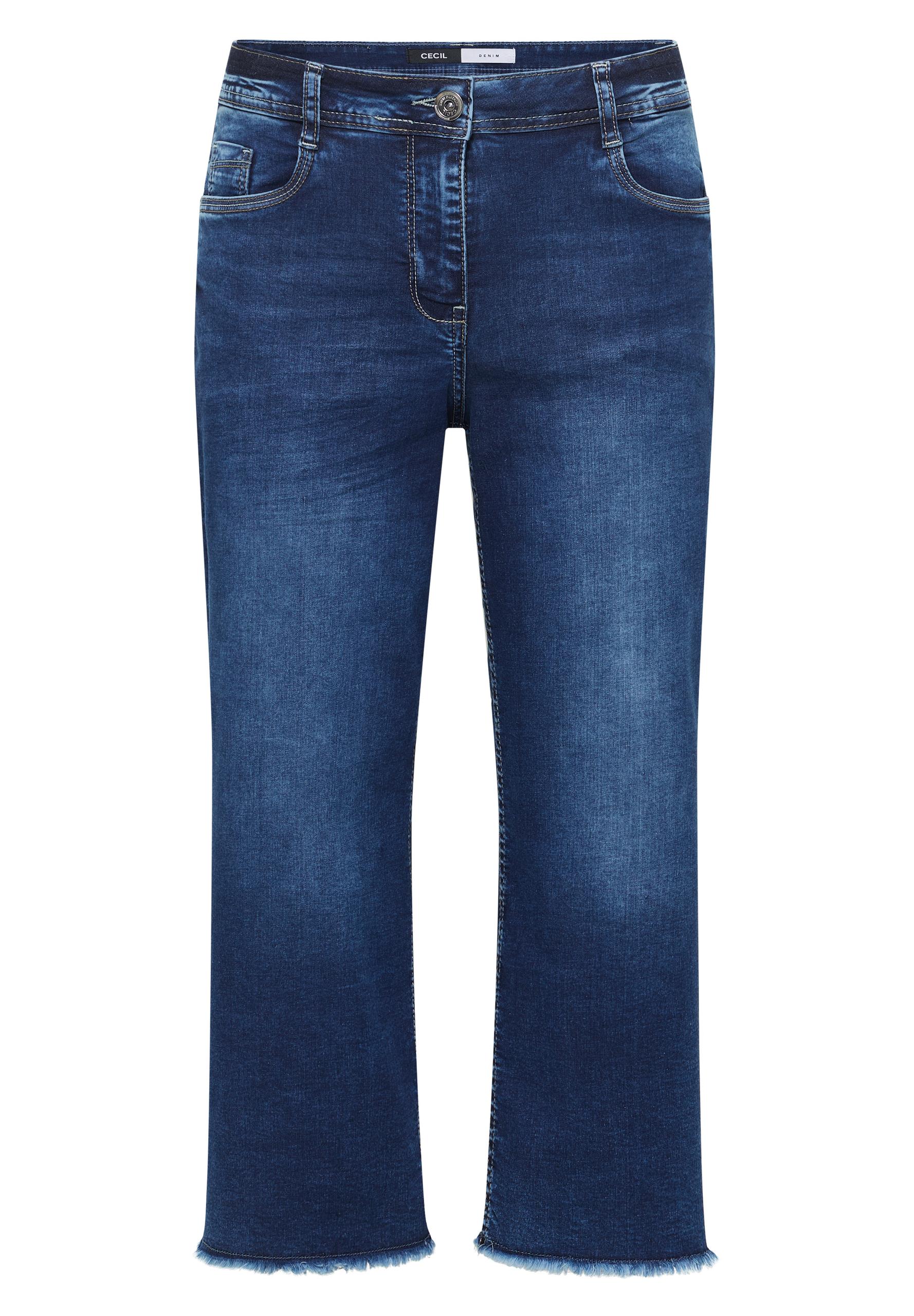 3/4 Wide Leg Jeans im Loose Fit 29/3/4 Hosen - Mid Blue Used Wash