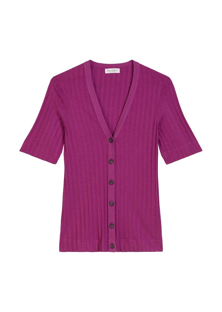 Pointelle-Kurzarm-Cardigan slim S Slim Fit - Fresh Berry