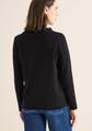 Funnelneck Shirt in Unifarbe - Schwarz / S