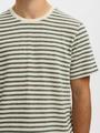 SLHKEVIN STRIPE SS O-NECK TEE M Normal geschnitten - Egret