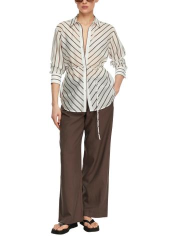 Bluse 40 - Weiß|braun