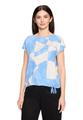 Patchwork-Shirt S Lässig - Blau/Weiß