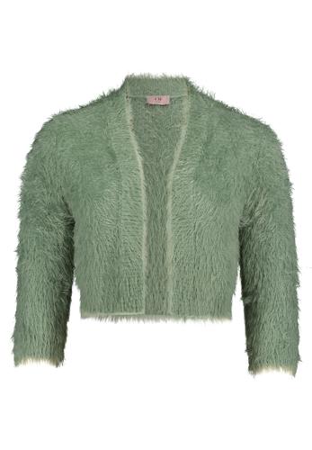 Strickbolero XL Figurnah - Foggy Green