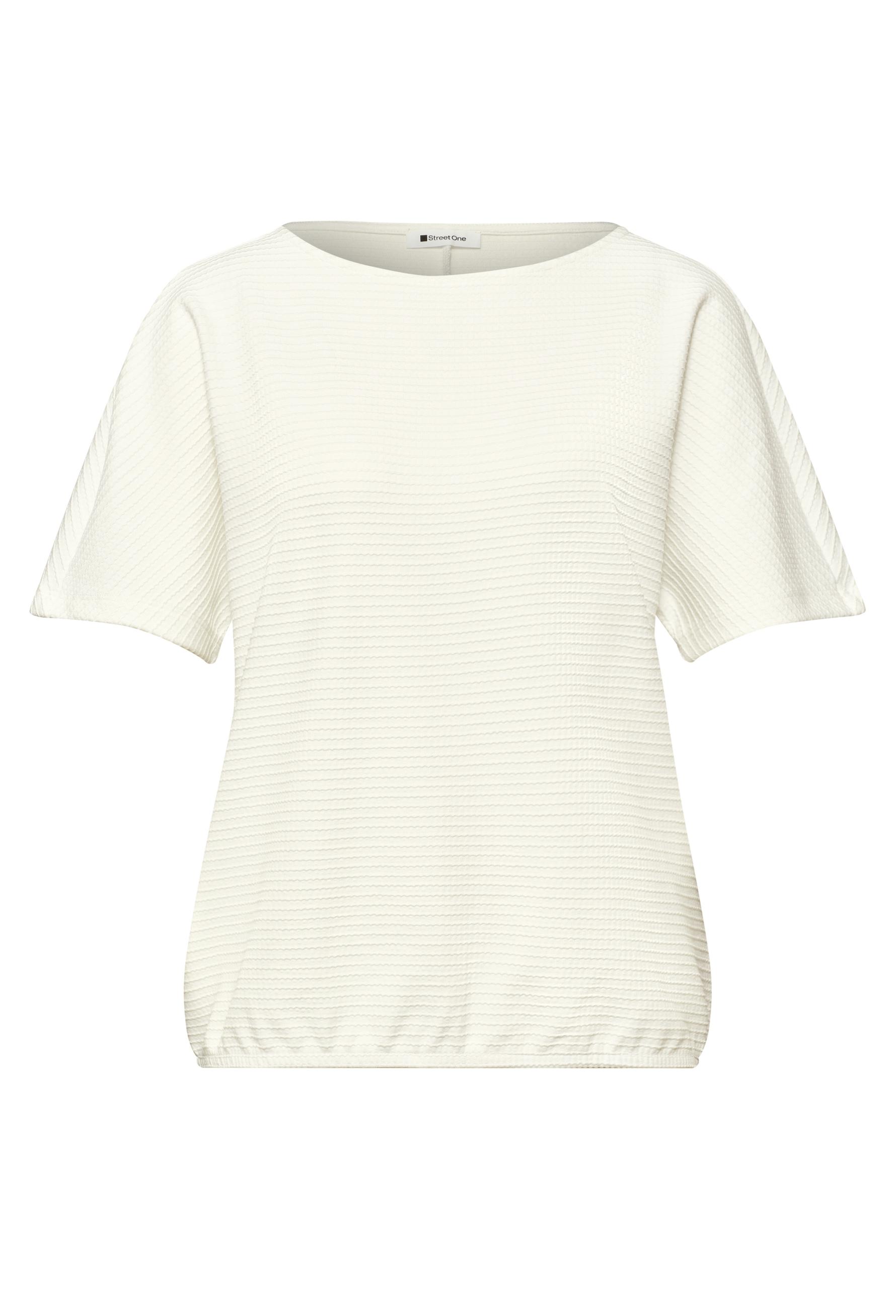 Dropped Shoulder Shirt mit Struktur 40 - Off White