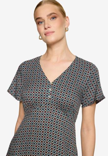 Blusenkleid Mini mit grafischem Muster