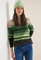 Gestreifter Mouliné Pullover L - Raw Khaki