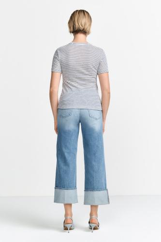 Sparkle Striped T-Shirt Organic Blau XS