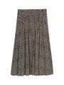High Waist Midi-Rock aus Viskose 38 High Waist Fit - Abstract Black Grid Design