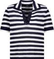 Ajour-Polo-Pullover mit Strasssteinen