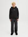 JCOPOINT EMBROIDERY SWEAT HOOD JNR 152 Locker geschnitten - Black