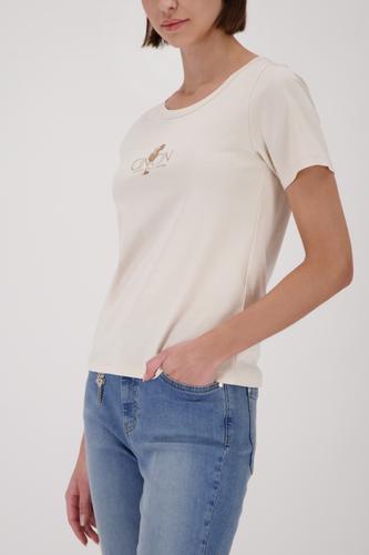 T-Shirt mit Strasssteinen 46 - Champagne Beige