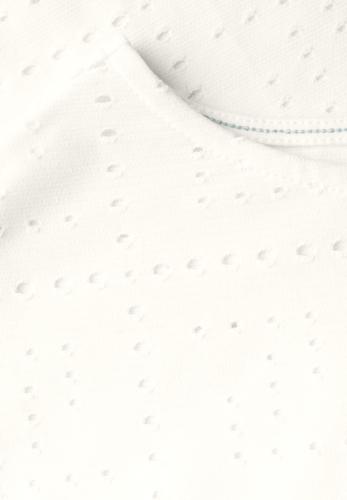 T-Shirt mit Lochmuster M - Vanilla White