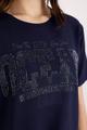 T-Shirt mit Schmuckdetails 46 - Marine