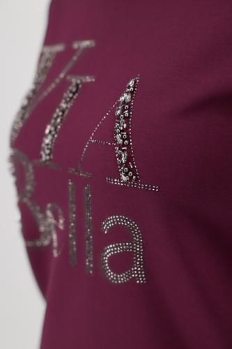 Sweatshirt mit Schmuckschrift 36 - Bordeaux