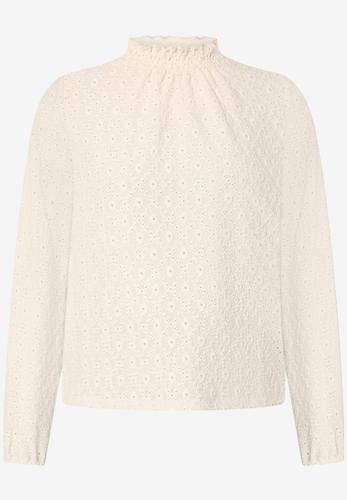 Bluse mit Lochmuster 44 - Eggnog