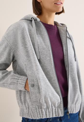 Hoodie Blouson in Wolloptik L - Luna Grey Melange