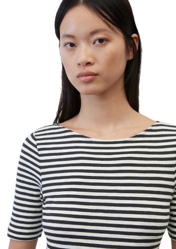 T-shirt, short sleeve, boat neck, striped