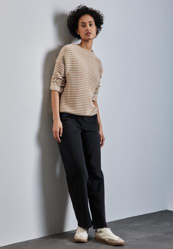 Gestreifter Cosy Pullover 42 - Honey Sand