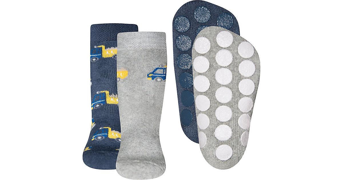 Baby Haussocken Doppelpack blau/grau Gr. 17/18 Jungen Baby