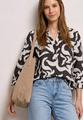 Bluse mit Split Neck aus Leinenmix