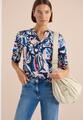 Kurzarm Bluse mit Multicolor Print S - Universal Blue