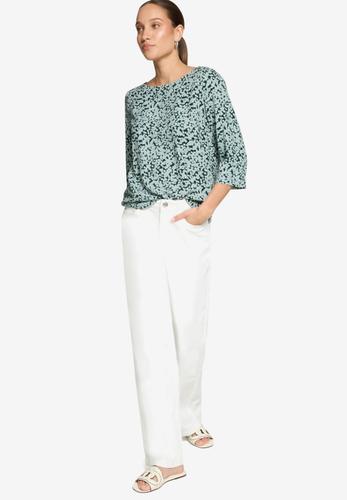 Blusenshirt mit Blumenmuster 36 - Dark Green/blue