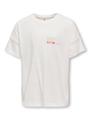 KOGLIA LIFE S/S OVZ PRINTED TEE JRS 134/140 Locker geschnitten - Cloud Dancer