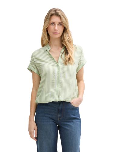 Loose Fit Bluse mit Streifenmuster 40 Loose Fit - True Green White Thin Stripe