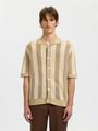 SLHSHANE SS OPEN STRUC POLO CARDIGAN S Locker geschnitten - Birch