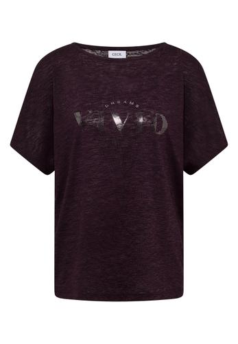 Dropped Shoulder Shirt in Leinen-Optik M - Rich Burgundy