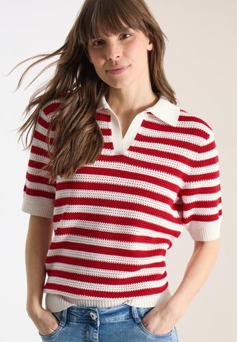 Kurzarm Poloshirt in Crochet-Qualität XXL - Glazed Apple Red
