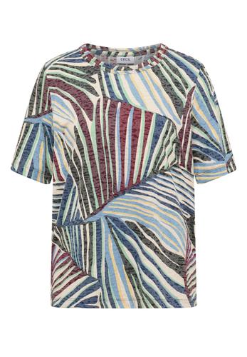 T-Shirt im Ausbrenner-Look mit Print XL - Palm Breeze Green