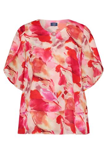 Chiffonbluse 44 Gerade - Rosé/Pink