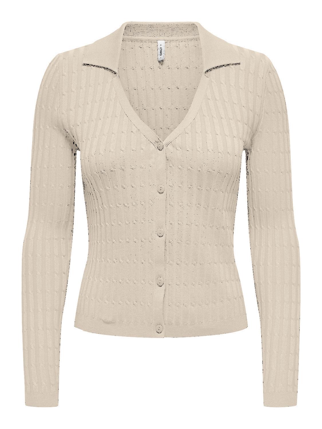 ONLMEDDI LS CABLE POLO CC KNT S Normal geschnitten - Birch