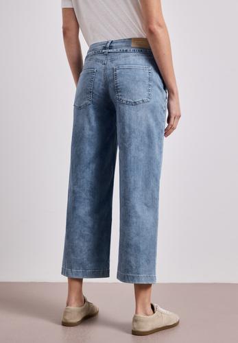 Mid Waist Wide Leg Jeans im Loose Fit 29/7/8 Hosen - Mid Blue Random Wash