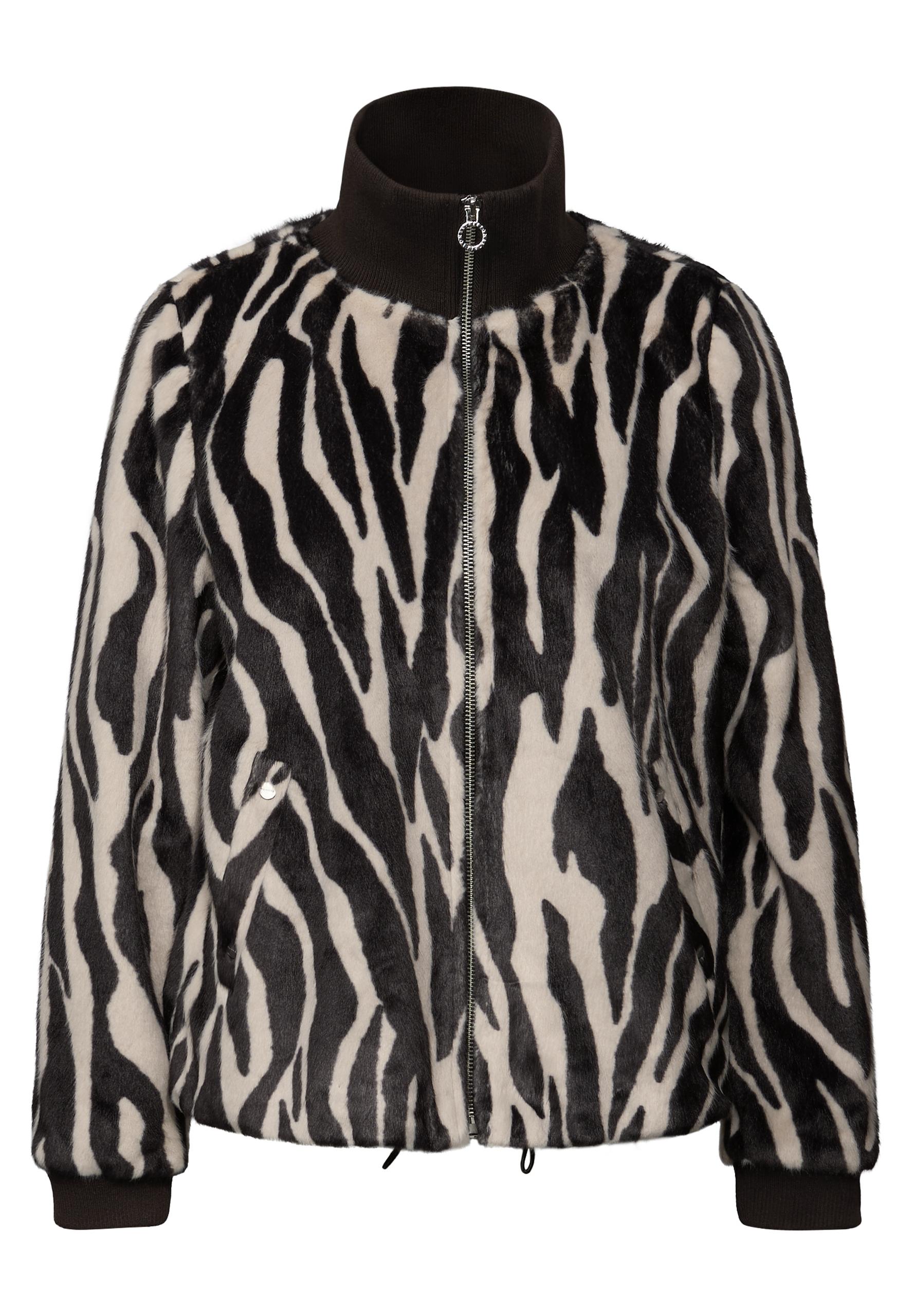 Fake Fur Zebra Blouson 42 - Deep Roast Brown