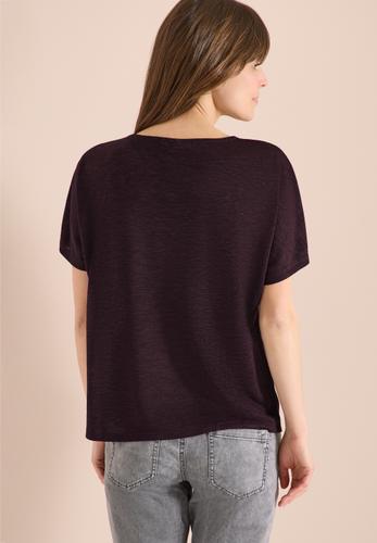 Dropped Shoulder Shirt in Leinen-Optik M - Rich Burgundy