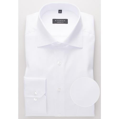 Cover Shirt Twill Langarm 44/Langarm - 65cm COMFORT FIT - Weiß