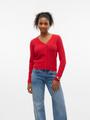VMLUXLIGHT POINTELLE LS V-NECK CARDIGAN M Normal geschnitten - Fiery Red