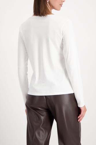Langarmshirt mit Teddyprint 38 - Off-white