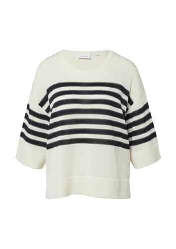 Strickpullover M - Creme|schwarz