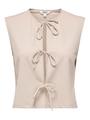 ONLSAKURA SL SHORT TIE TOP WVN M Locker geschnitten - Chateau Gray