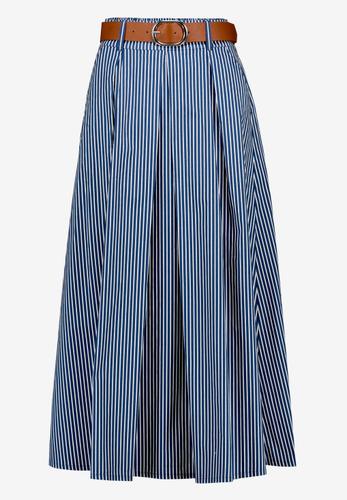 Midirock  gestreift mit Gürtel 34 - Dark Blue/white