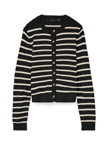 VMSABA PLAIN LS O-NECK CARDIGAN NOOS S Normal geschnitten - Black