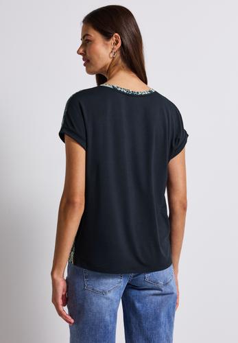V-Neck Shirt mit Snake Print 38 - Arona Blue