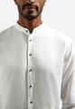Shirt With Linen Granddad M Regular Fit - White
