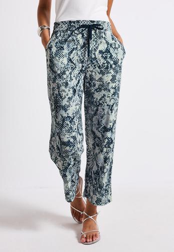 Gemusterte Wide Leg Hose
