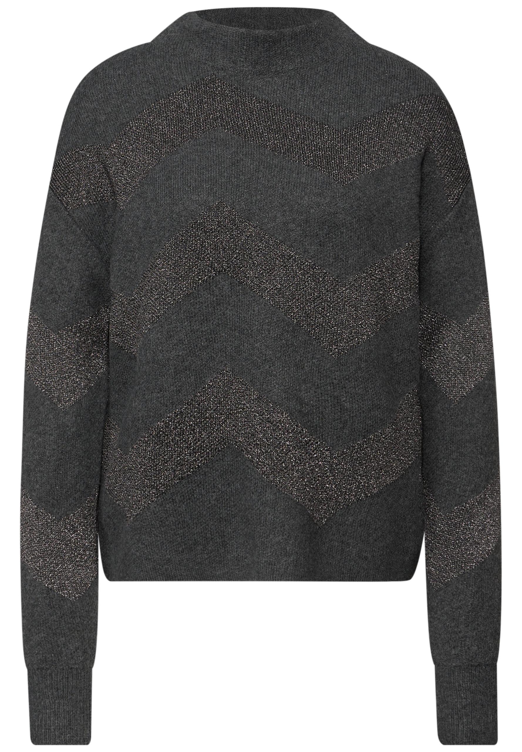 Glitzer Jacquard Pullover 42 - Gravel Grey Mel.