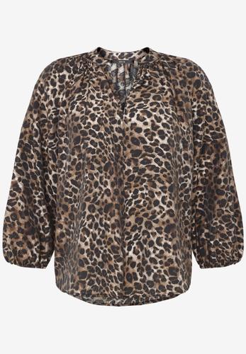 Schlupfbluse mit Leoprint