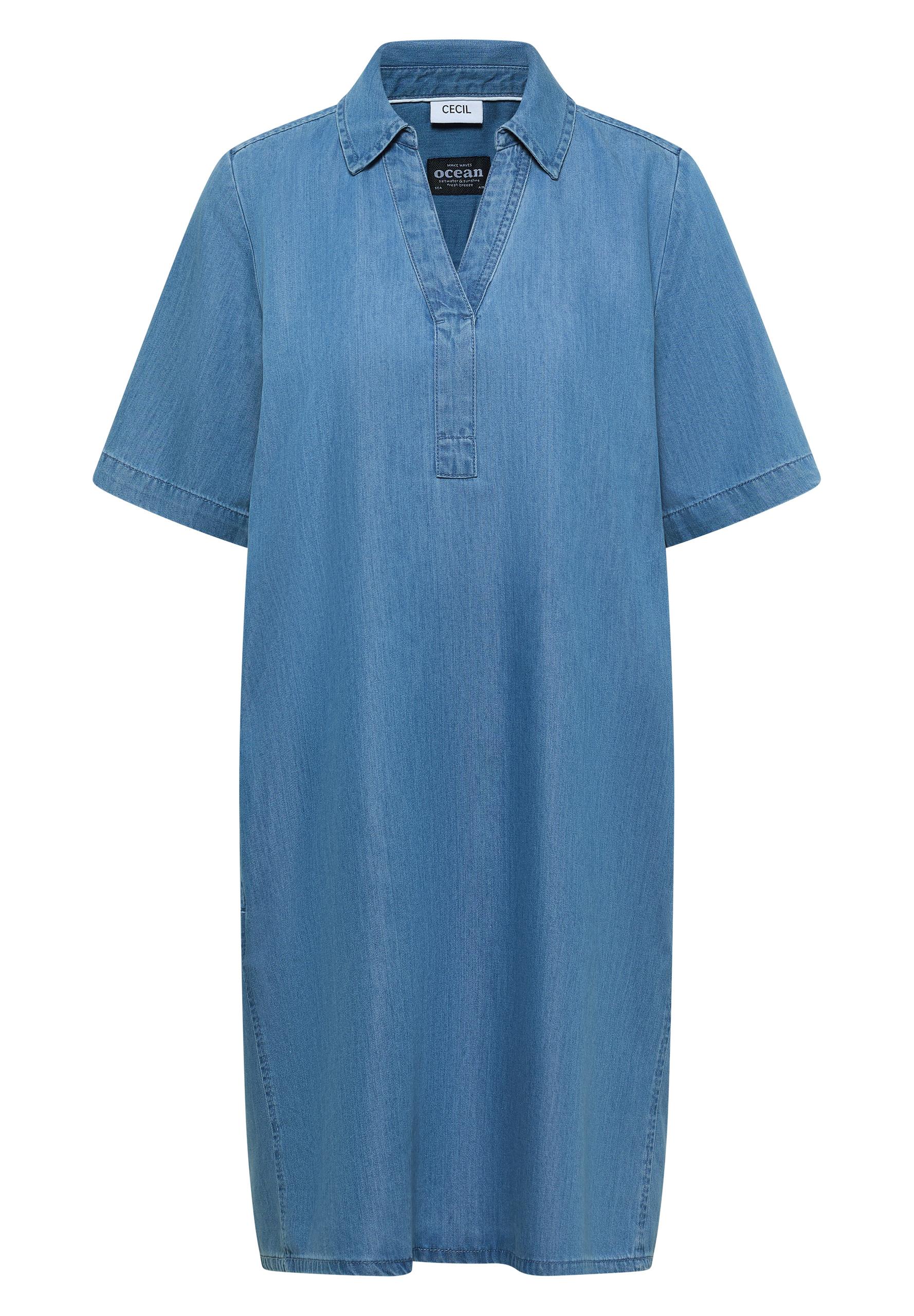 Knielanges Kleid im Denim-Look M - Mid Blue Wash